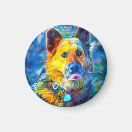 Halo: Portrait eines deutschen Hirten Magnet