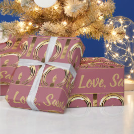 Halo rund um Candle Flame Rose Weihnachten Geschenkpapier