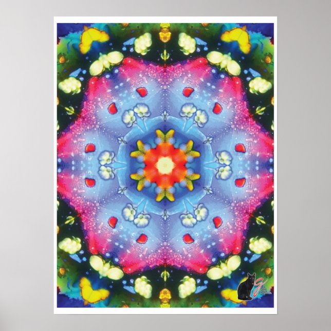Halogenkinetische Collage Kaleidoskop-Poster Poster (Vorne)