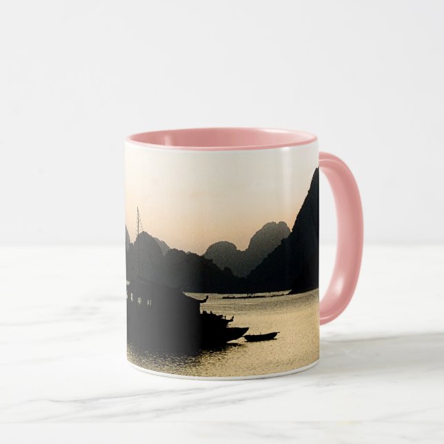 Halong Bay, Sunset, Vietnam Art (Holiday) Tasse (VorderseiteRechts)