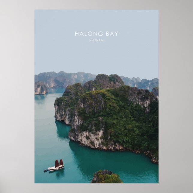 Halong Bay, Vietnam Travel Artwork Poster (Vorne)