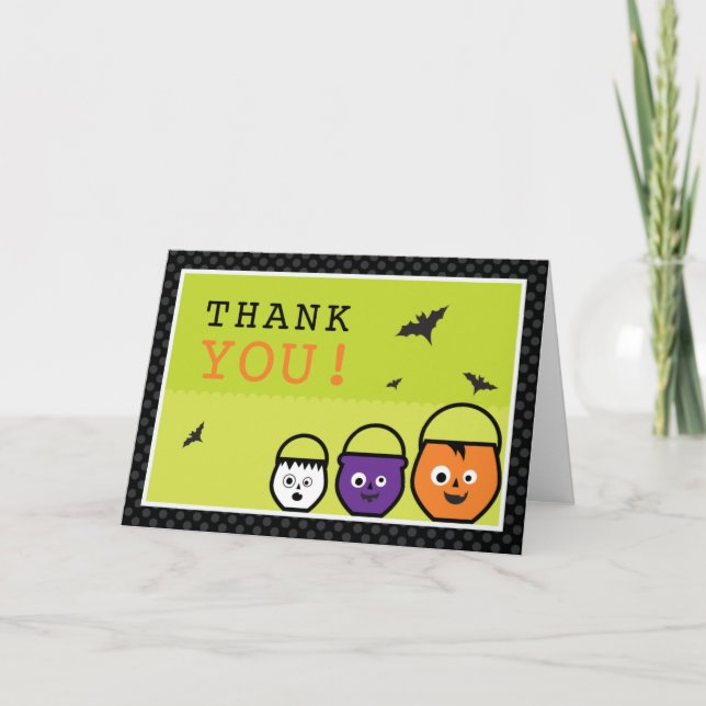 Haloween "Candy Pails" Carte de remerciements (Devant)