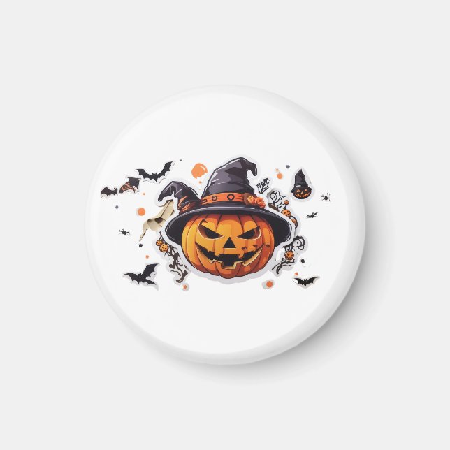 Haloween Pumpkin Kopf Sticker Transparent Magnet (Vorne)