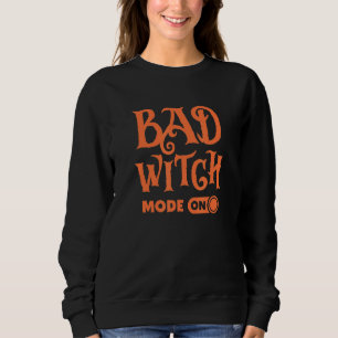 Haloween Vintag Graphic Bad Witch Switch Sweatshirt