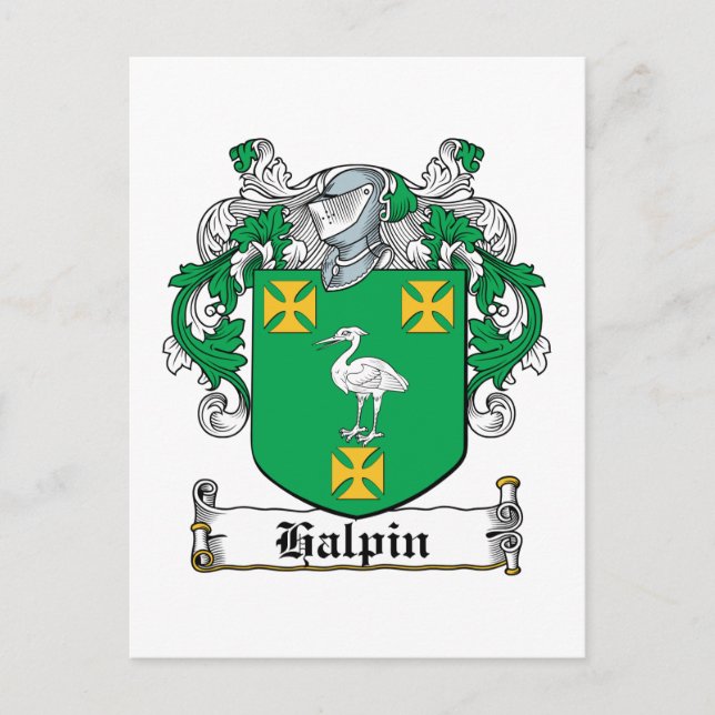 Halpin Familienwappen Postkarte (Vorderseite)