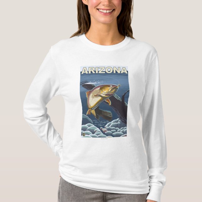 Halsabschneiderische Forelle FishingArizona T-Shirt (Vorderseite)