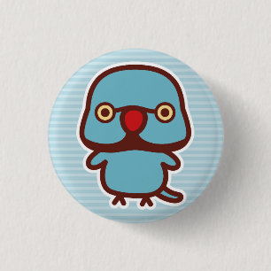 Halsbandsittich / Blauer Hahn Button