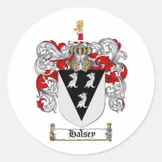 HALSEY FAMILIENWAPPEN - HALSEY COAT VON WAFFEN RUNDER AUFKLEBER