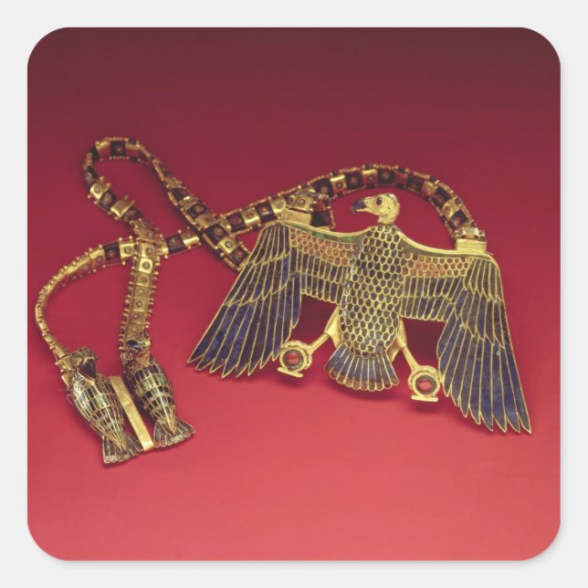 Halskette mit Geieranhänger Quadratischer Aufkleber (Vorderseite)