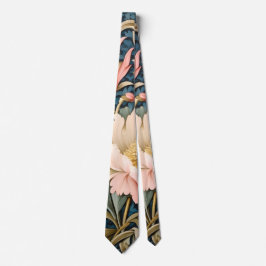 Halskrawatte - Art Nouveau rosa floral Krawatte