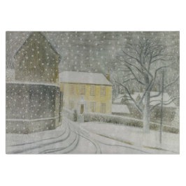Halstead Road in Snow (von Eric Ravilious) Schneidebrett