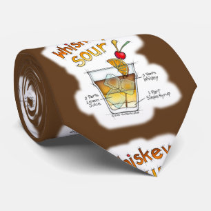 HALSTÜCHER - WHISKEY SOUR REZEPT COCKTAIL KUNST KRAWATTE
