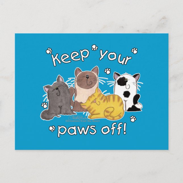 Halt ab! (Katzen) Postkarte (Vorderseite)