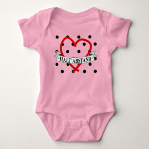 HALT ABSTAND mit Herz Baby Strampler