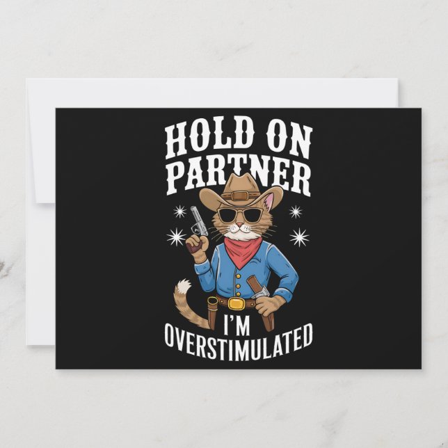 Halt auf Partner Ich bin überstimulierter Retro-We Einladung (Vorderseite)