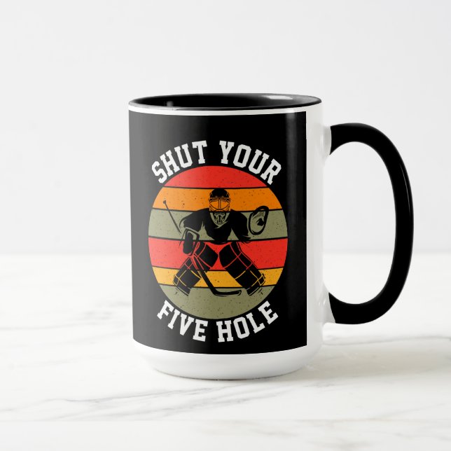 Halt deine fünf Hockey-Goalie Tasse (Rechts)