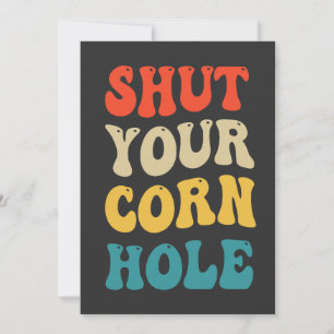Halt Deinen Cornhole Lustiges Sport Retro Geschenk Einladung