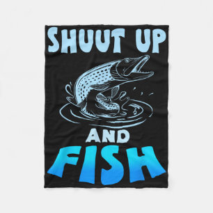Halt Den Mund Und Fische Lustiges Fishing Tee Shir Fleecedecke