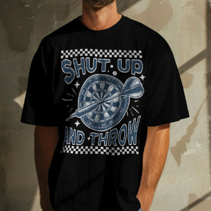 Halt den Mund und wirf dunkelschwarze Farbe T-Shirt