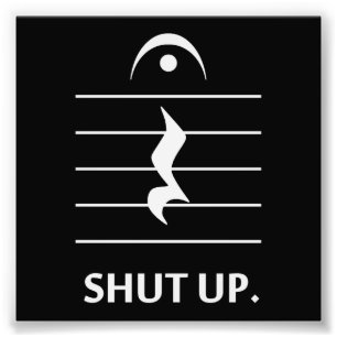 Halt die Schnauze durch Musik-Anmerkung Fotodruck
