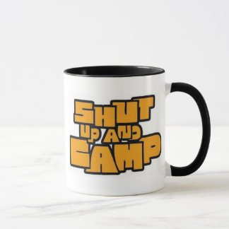 Halt die Schnauze und kampieren Sie Tasse