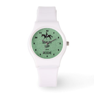 Halt die Schnauze und reiten Sie! Reiterpferd Armbanduhr