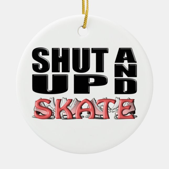 HALT DIE SCHNAUZE UND SKATE (Zahl) Keramikornament (Vorne)