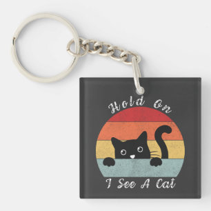 Halt, ich sehe eine Katze, spielerisch und humorvo Schlüsselanhänger