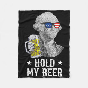 Halt mein Bier George Washington Patriot Lustig 4. Fleecedecke