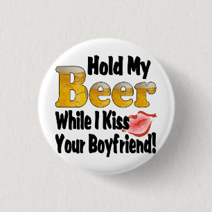 Halt meine Bierfreundin Lippen Button