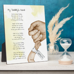 Halt meine Hand Daddy Andenken Gedicht Dad Geschen Fotoplatte