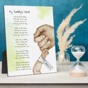 Halt meine Hand Daddy Andenken Gedicht Dad Geschen Fotoplatte