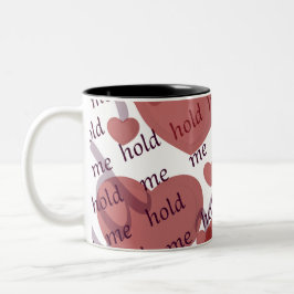 "Halt mich" Romantisches Herz-Muster-Tasse – Süße Zweifarbige Tasse