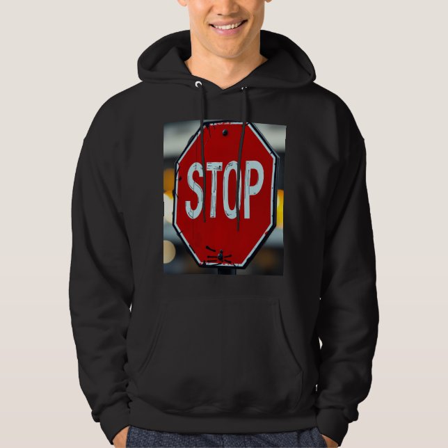 Halt Schild Hoodie (Vorderseite)