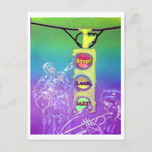 Halt! Sehen Sie nach. Jazz * Postkarte