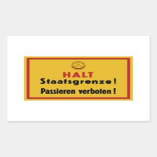 Halt Staatsgrenze! Berliner Mauer, Rechteckiger Aufkleber