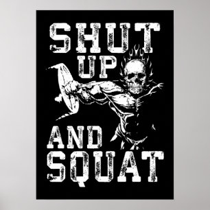 Halt und Squat - GYM Workout-Motivation Poster