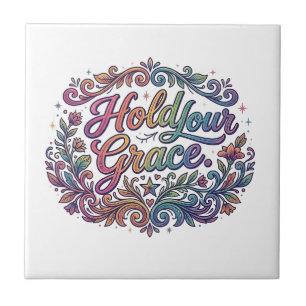 Halte deine Gnade – Inspirierende Typografie-T-Shi Fliese