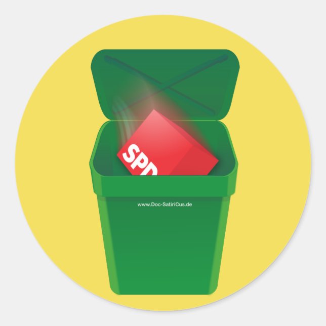 Halte Deine Umwelt sauber!  SPD-Mülltonne - Runder Aufkleber (Vorderseite)