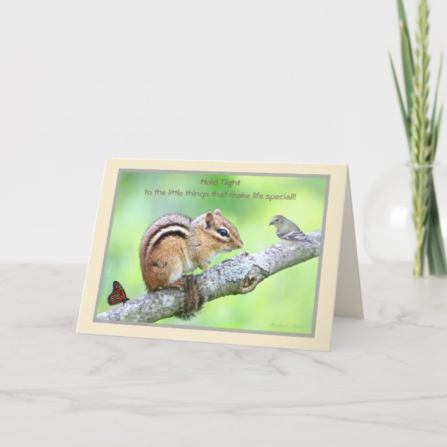 Halte die Kleinigkeiten fest: Chipmunk Karte (Vorderseite)
