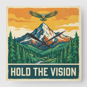Halte die Vision Quadratische Wanduhr
