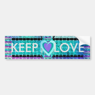 Halte es einfach: Cyan Heart & Clarity Pattern Art Autoaufkleber
