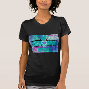 Halte es einfach: Cyan Heart & Clarity Pattern Art T-Shirt