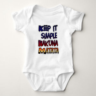 Halte es einfach Hakuna Matata Kunst Druck Baby Strampler