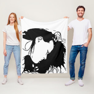 Halte ihr Haar zurück Fleecedecke