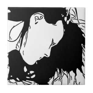 Halte ihr Haar zurück Fliese