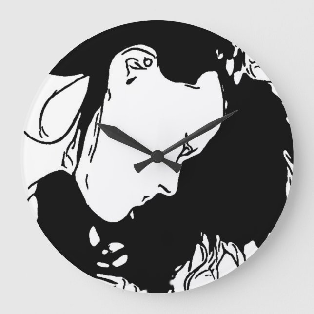 Halte ihr Haar zurück Große Wanduhr (Vorderseite)
