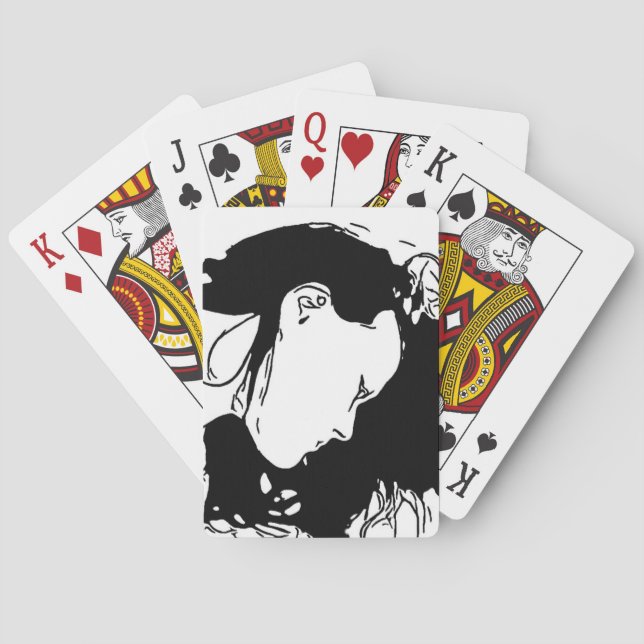 Halte ihr Haar zurück Spielkarten (Rückseite)