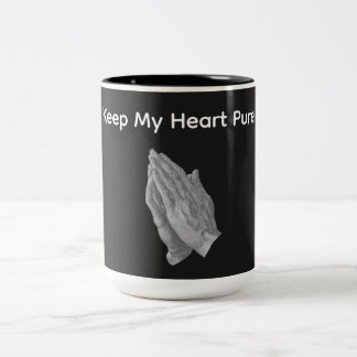 Halte mein Herz rein Zweifarbige Tasse