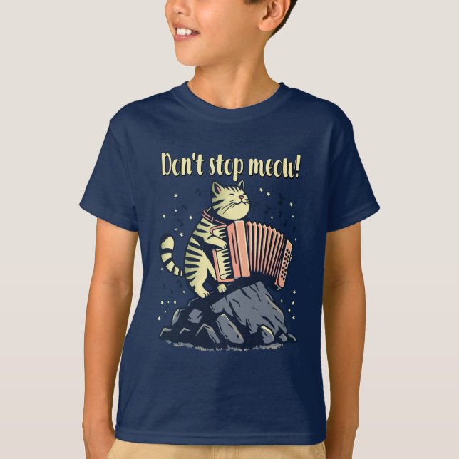 Halte Meow nicht auf! Rock on, kitty! T-Shirt (Vorderseite)